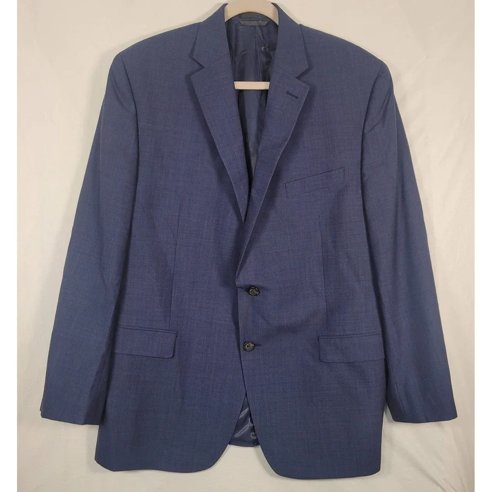 Lauren Ralph Lauren Blazer Mens 44R‎ Blue 100% Wool Macy's Career Party Travel